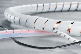 White cable wrap for standard electrical applications and panel building and plant engineering