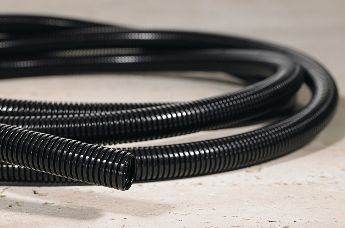 Flexible, light weight corrugated tubing with small bending radius.