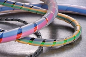 Heat- and chemical-resistant spiral wrap tubing