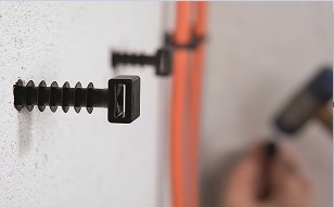 LOK for cable management on walls: can be used either indoors or outdoors.