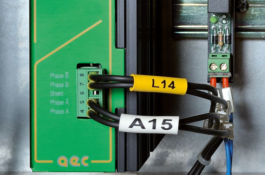 TCGT heat shrink marker in switch control cabinet