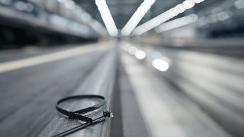 Cable tie on rail track