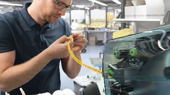 Cable ties at rail manufacturer