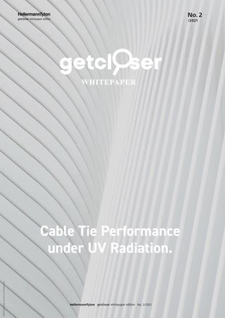 “Az UV-sugárzás hatása a kábelkötegelők teljesítményére” című fehér könyv borítója