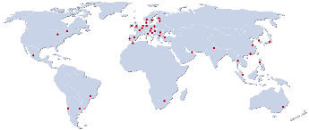 Image showing HellermannTyton locations on a map of the world