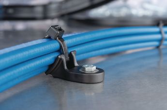 Heavy duty screw mounts for fastening weather mast cable harnesses to nacelle cover bolts