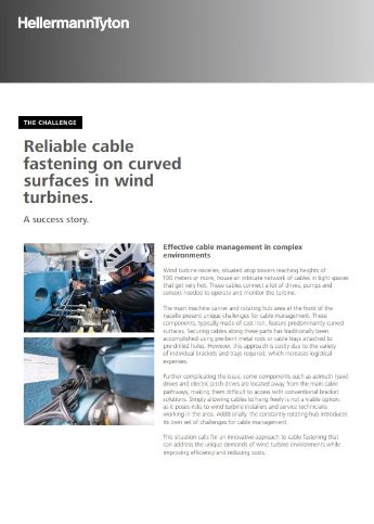 Cable Management for Wind Turbines: Onshore and Offshore