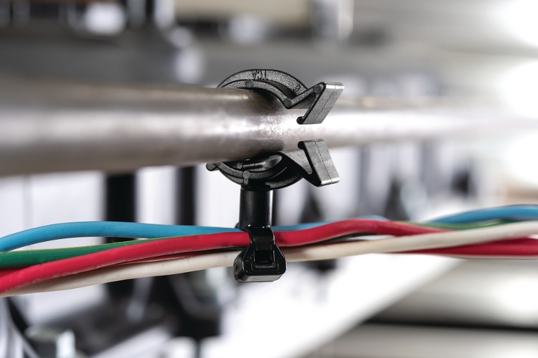 Flexible cable management clips for routing cables and wires in any direction.
