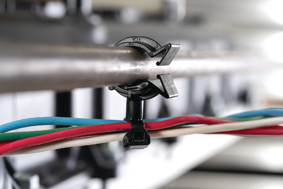 Flexible cable management clips for routing cables and wires in any direction.