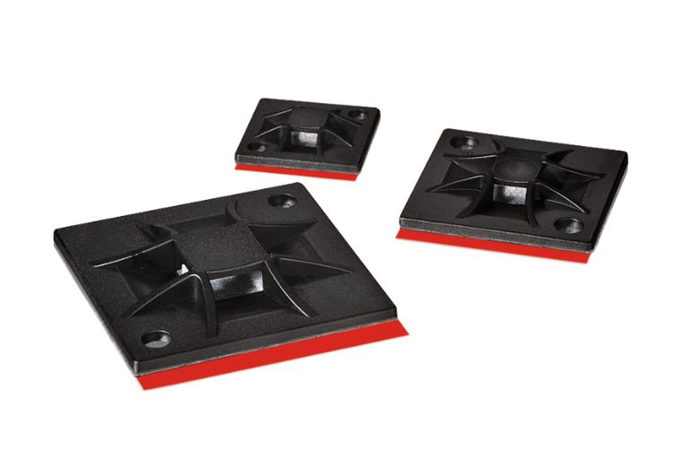Adhesive cable tie mounts