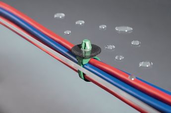 화살, 디스크 모양의 일체형 라운드 홀 방수 픽싱 케이블타이 (1-Piece Cable Tie with fixing element with Arrowhead, with Disc, sealed for Round holes)
