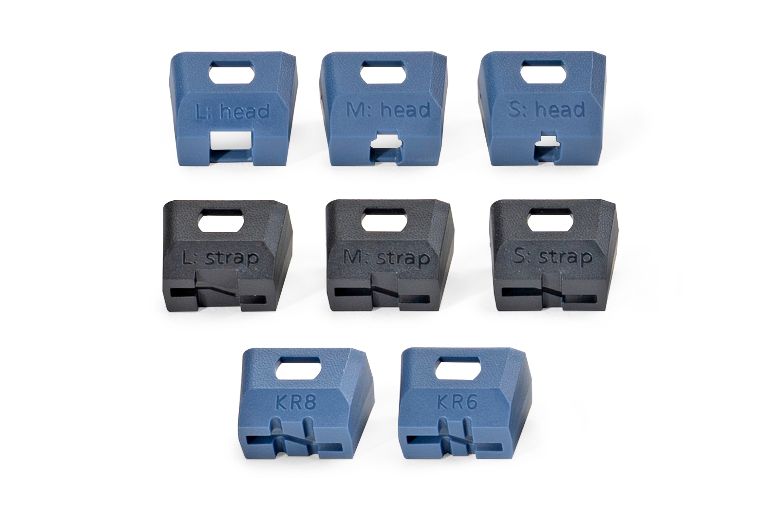Nose pieces are available for a range of cable tie sizes