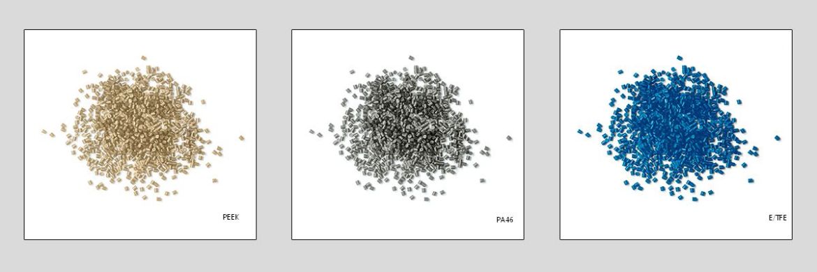 High temperature materials PEEK, PA46, E/TFE