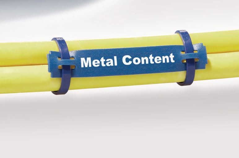 Kablo demetleri için metal algılanabilir tanımlama etiketleri