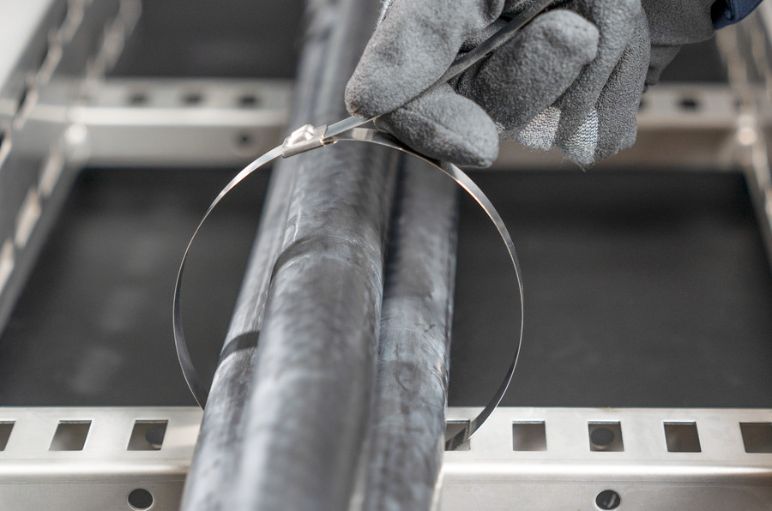 Stainless steel cable ties for harsh environments