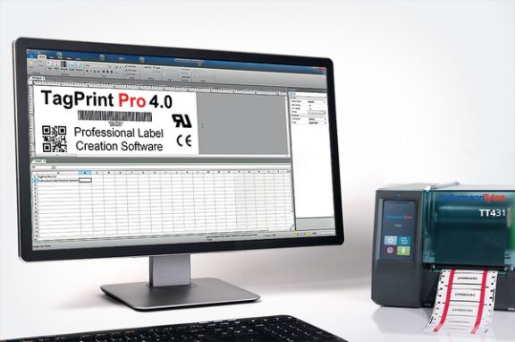 Tiskněte etikety na vodiče, kabelové štítky a smršťovací bužírky sami – pomocí  softwaru pro tvorbu označení TagPrint Pro.