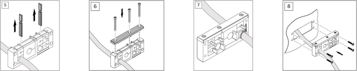 Hvordan installeres kabelgennmførings systemet VarioPlate trin 5 til 8