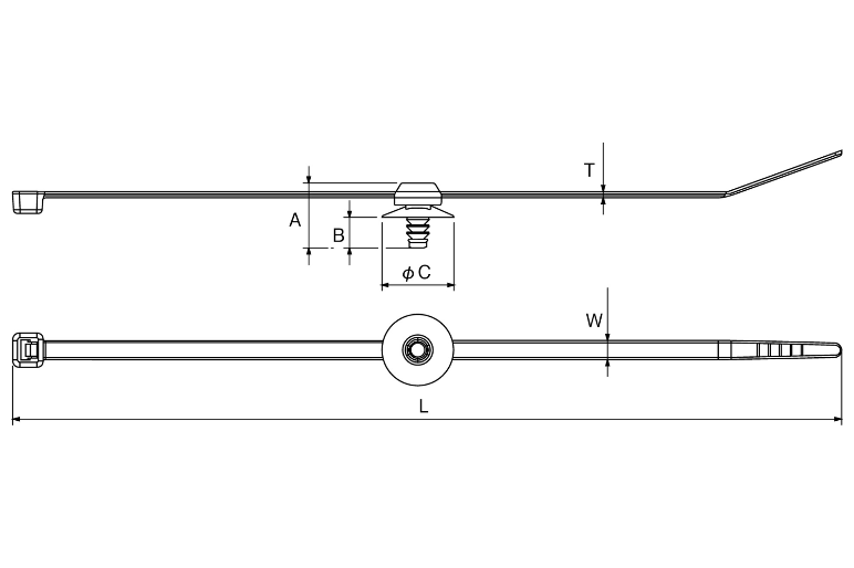 Drawing of a cable tie