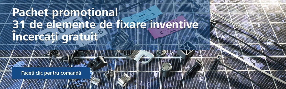 Selected cable ties and fixings from HellermannTyton available in the sample pack for solar installations