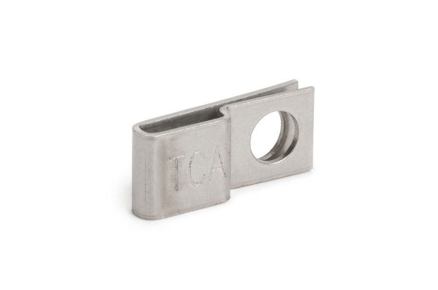 Stainless steel cable tie holder for screw fastening.