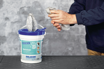 Reliclean antibacterial wipes for cleaning without water