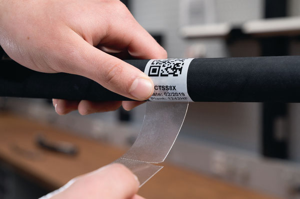 Self-laminating Helatag 1232 labels