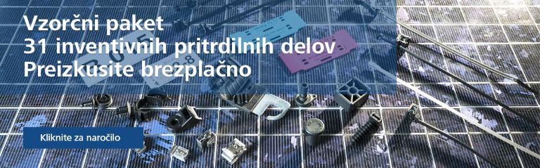 Izbor kabelskih vezic in pritrdilnih elementov HellermannTyton v paketu vzorcev za solarne inštalacije