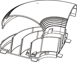 Flat elbow joins raceway at a 90 degree flat angle.