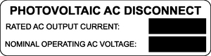Engravable PV disconnect placards have a black area that can be engraved using standard engraving equipment.