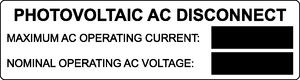 Engravable PV disconnect placards have a black area that can be engraved using standard engraving equipment.