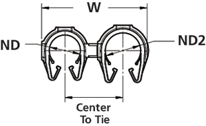 A rotatable dual routing clip that keeps two routings secured and separated.