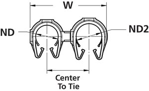 A rotatable dual routing clip that keeps two routings secured and separated.