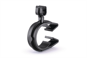 A rotatable dual routing clip that keeps two routings secured and separated.