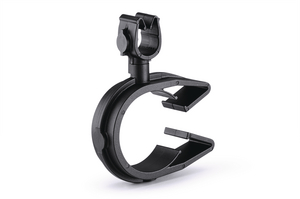 A rotatable dual routing clip that keeps two routings secured and separated.