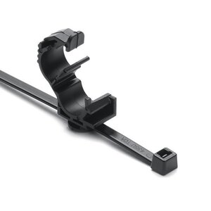 The 360 degree locking enclosure and cable tie dynamically fit a range of bundle sizes.