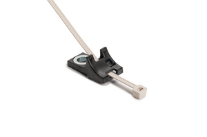 Versatile two-piece design allows cable routing above, perpendicular or parallel to stud.