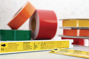 Continuous Vinyl Labels are made with UV-stable materials for long outdoor life.