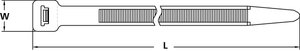 Releasable cable tie features a head design with extended pawl for quick release of bundles.