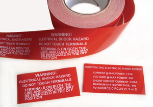 Continuous Polyester Labels are made with UV stable materials for long outdoor life.