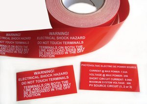 Continuous Polyester Labels are made with UV stable materials for long outdoor life.