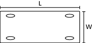Identification tag with four fixing holes.