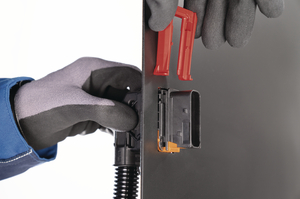 The fixing slider is going to be attached to the connector.