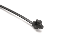Fir tree push-mount cable tie designed for fastening cable harnesses.