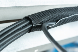 Lateral split allows the braided sleeving to open up to accommodate a variety of bundling requirements.