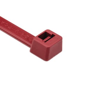 Heavy duty T-Series cable ties feature inside serrations to provide a positive hold on wire and cable bundles.