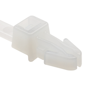 The arrowhead design of this push mount cable tie inserts easily and locks securely in place.