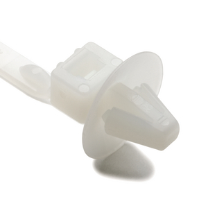 The domed push mount tie provides a tight, rattle-free installation and acts as a seal to kieep out dust and debris.