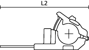 Ratchet P-Clamp hanger, side view