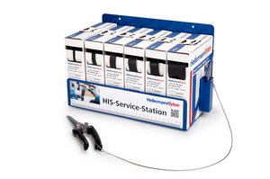 HIS-Service-Station zawiera 6 opakowań rur termokurczliwych i nożyce.