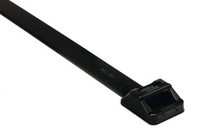 Heavy duty T-Series cable ties feature inside serrations to provide a positive hold on wire and cable bundles.